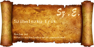 Szihelszky Erik névjegykártya